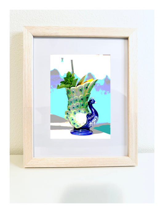Poolside Art PEA-COCKTAIL Drink Framed Printed Artwork Home Decor
