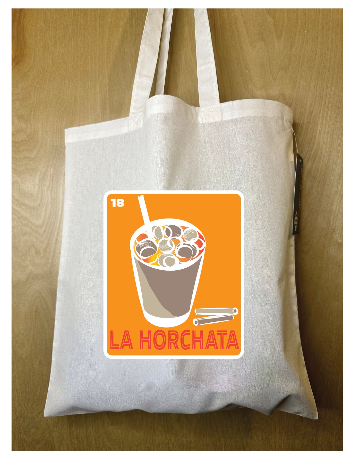 LA HORCHATA Mexican Loteria Symbols Tote Bag Lightweight Cotton Reusable Shopping, Pool or Beach carry all bag