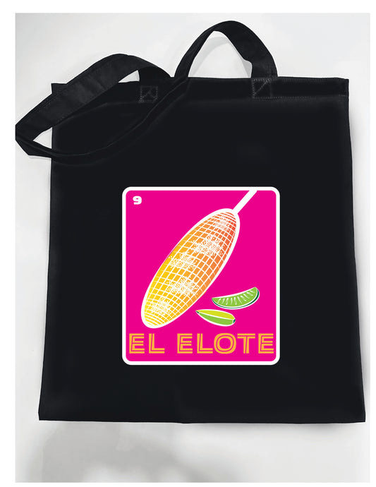 EL ELOTE Mexican Loteria Tote Cotton Reusable Shopping, Pool or Beach bag