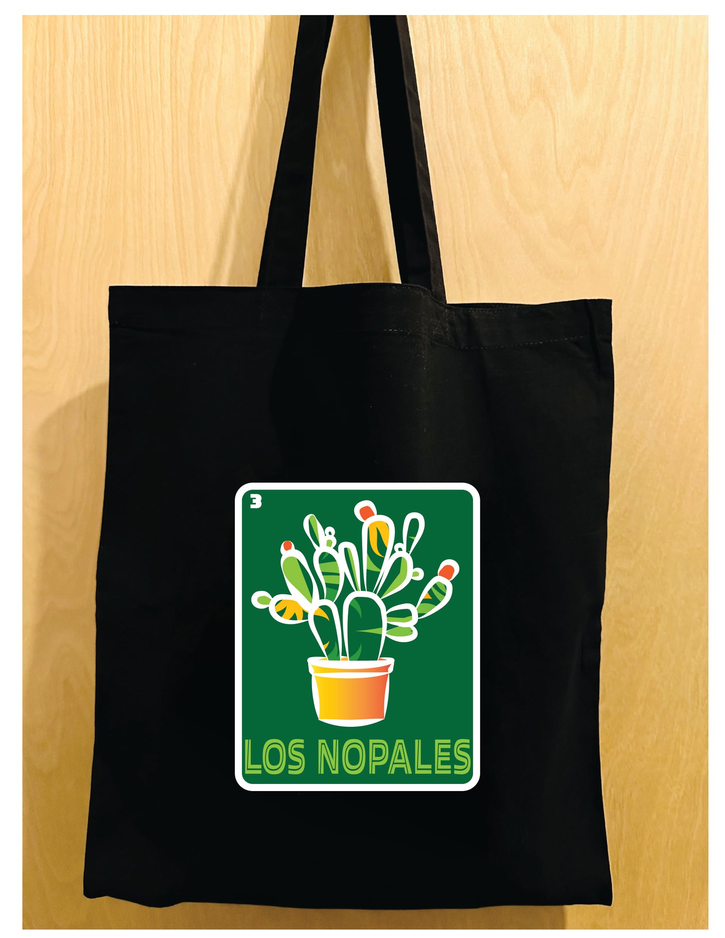 LOS NOPALES Mexican Loteria Symbols Tote Bag Lightweight Cotton Reusable Shopping, Pool or Beach carry all bag