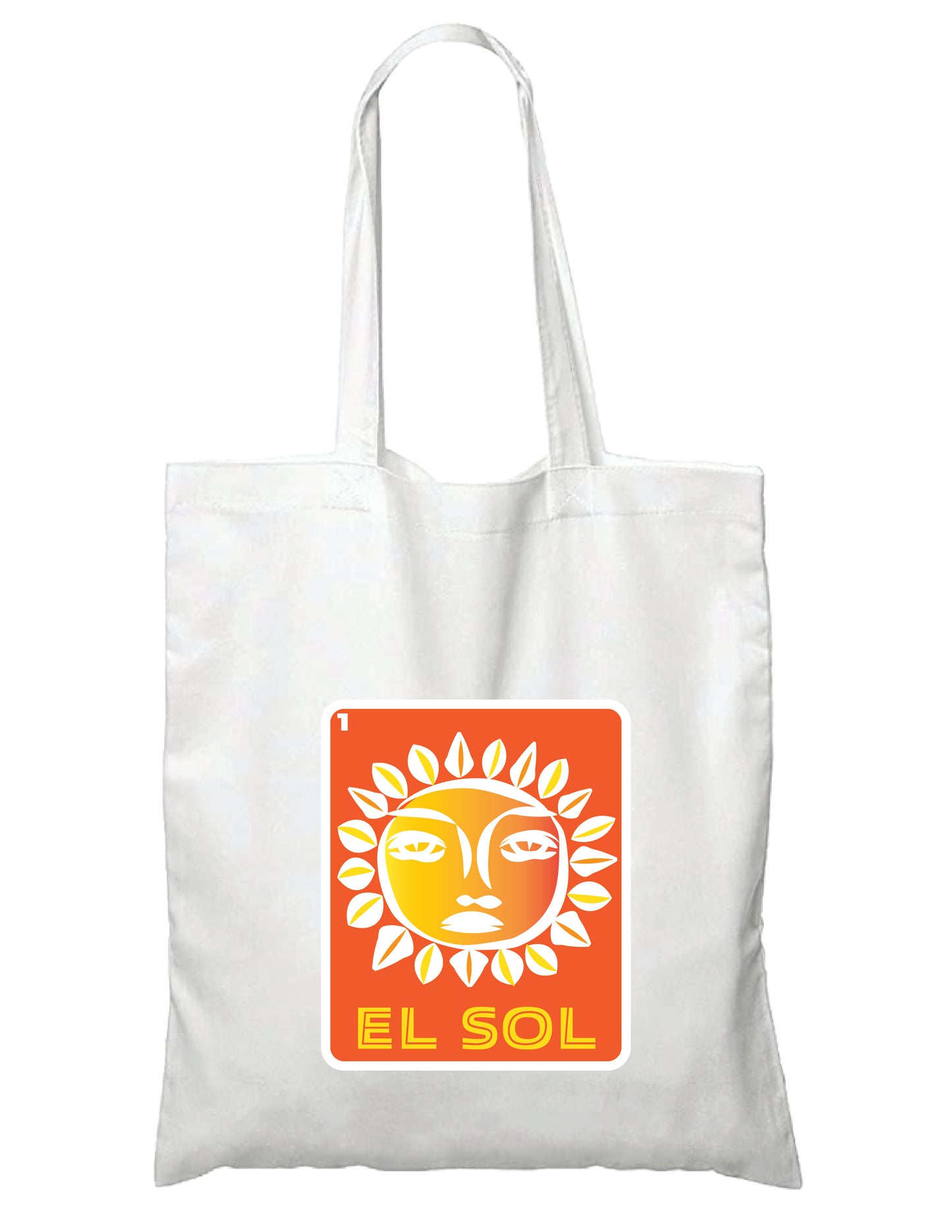 EL SOL Mexican Loteria Symbols Tote Bag Lightweight Cotton Reusable Shopping, Pool or Beach carry all bag