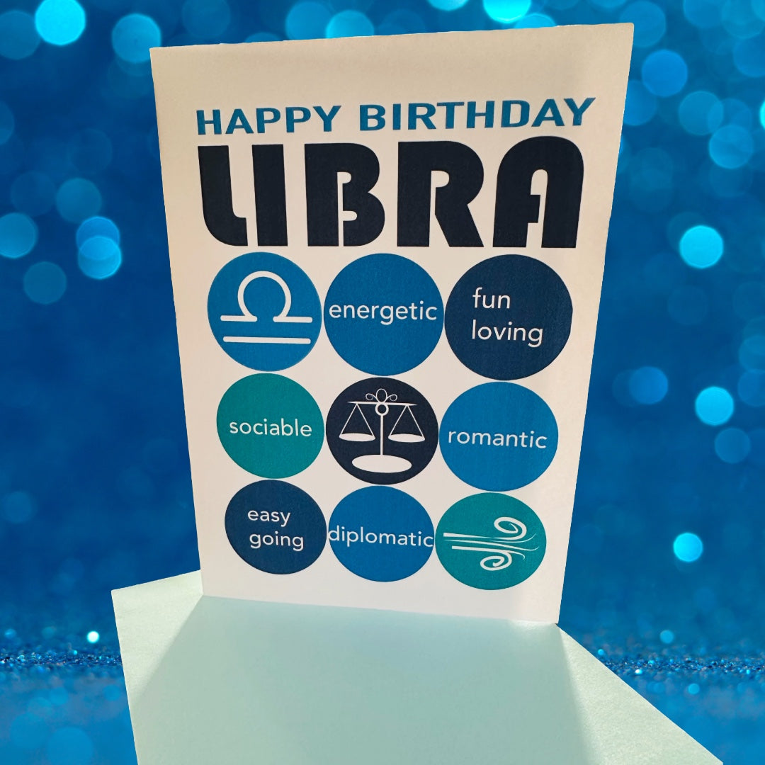 LIBRA HAPPY BIRTHDAY Astrology Greeting Card