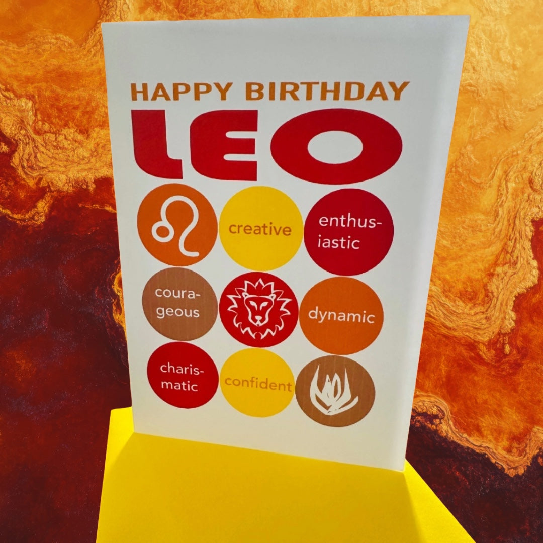 LEO HAPPY BIRTHDAY Modern Astrology Greeting Card