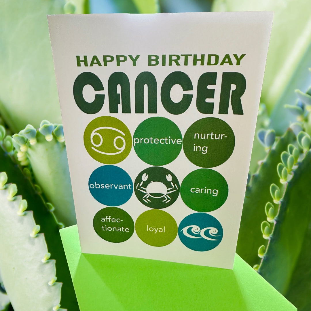 CANCER HAPPY BIRTHDAY Modern Astrology Greeting Card