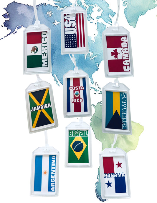 THE AMERICA'S North America & South America Countries Luggage & Travel Bag Tags