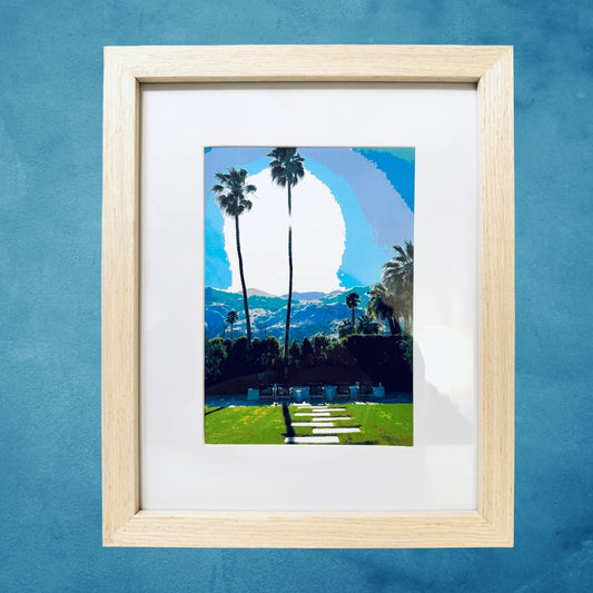 Palm Spring Hotel Prints AZURE SKY Framed Printed Artwork Home Decor