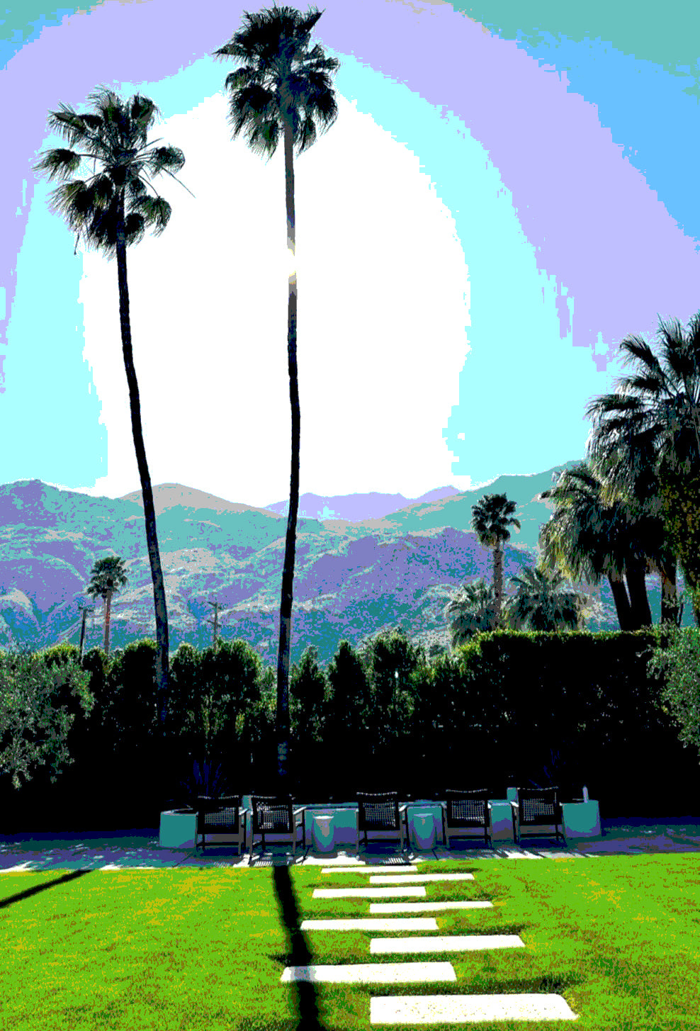 Palm Spring Hotel Prints AZURE SKY Framed Printed Artwork Home Decor