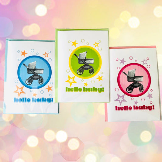 Hello Baby! 5x7 Greeting Welcome into the world New Baby Shower Cards