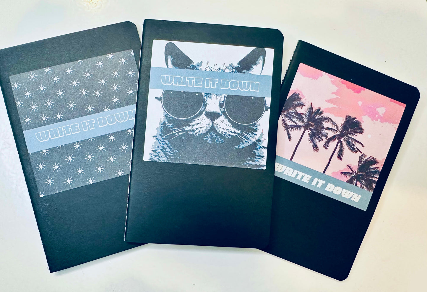Black Hollywood & Red Vibrant Mini Pocket NOTEBOOKS set of 3
