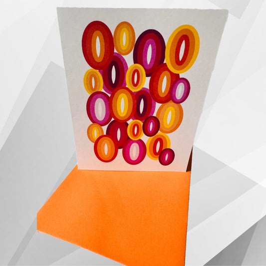 Orange ELLIPSES A2 Geometric boxed note card set of 10