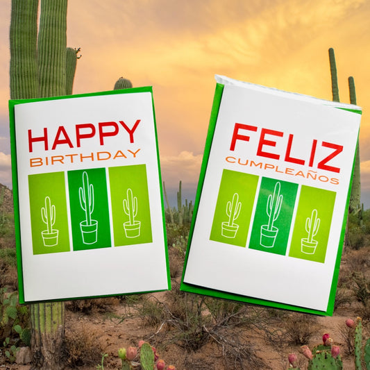 HAPPY BIRTHDAY CACTUS greeting card 5x7 for those cactus lovers!