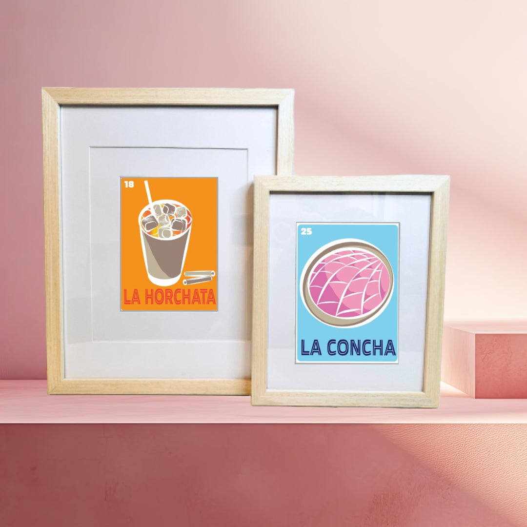 LA CONCHA Mexican Loteria Food, Drink & festive Icons Printed Artwork Home Decor
