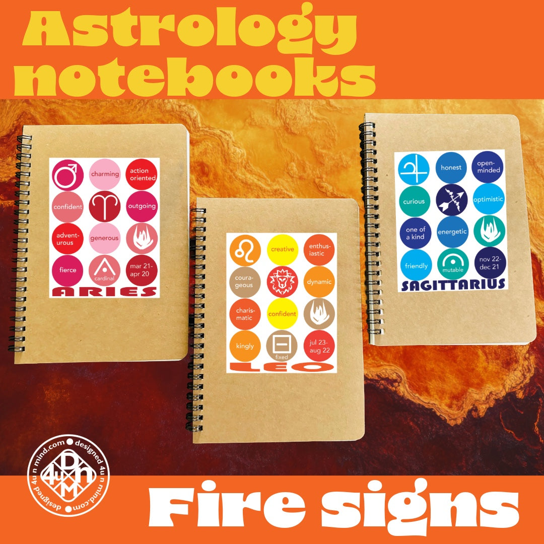 SAGITTARIUS Astrology Traits & Symbols Spiral Kraft A5 Notebook