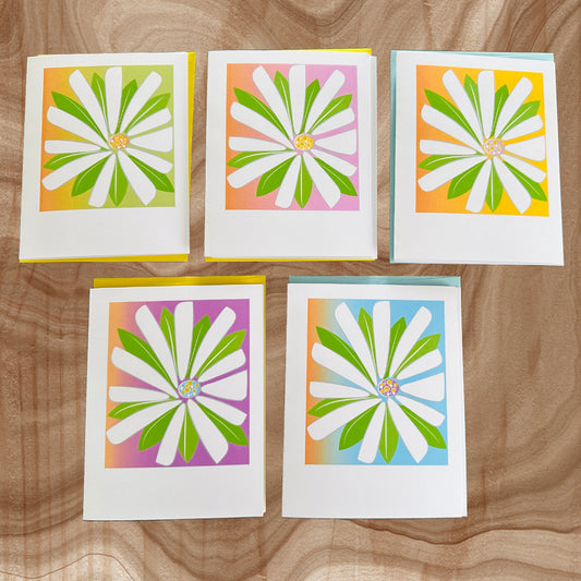 GERBERA DAISY Note Cards A2 size Bold Floral Modern & Colorful Stationery Boxed set of 10