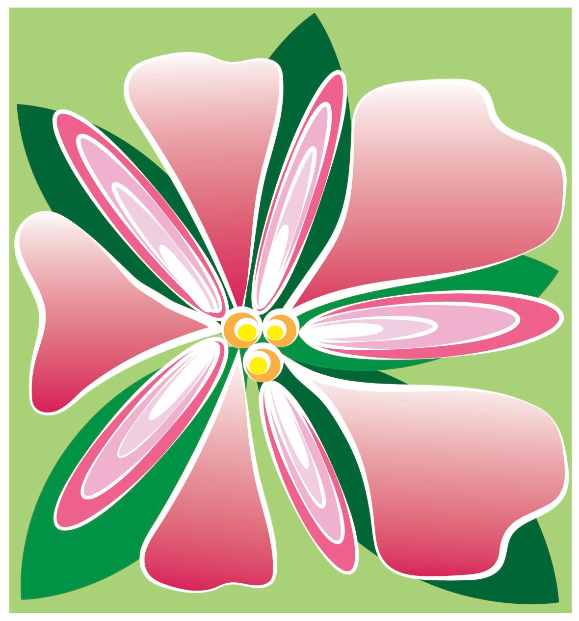 HIBISCUS GRID FLOWER Note Cards A2 size Bold Floral Modern & Colorful Stationery Boxed set of 10