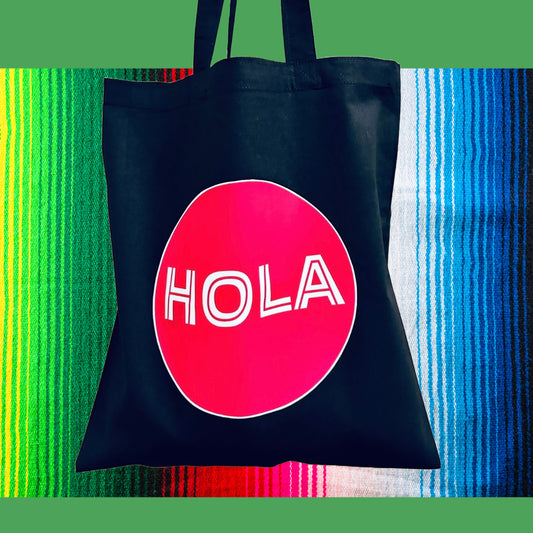 HOLA Spanish Lauguage Cotton Reusable Unisex Tote Bag