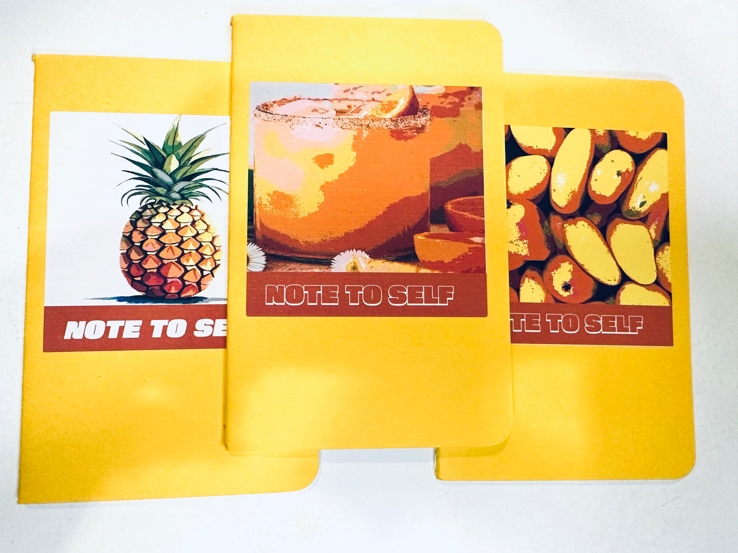 Yellow Tropical & Orange Garden Mini Pocket NOTEBOOKS Set of 3