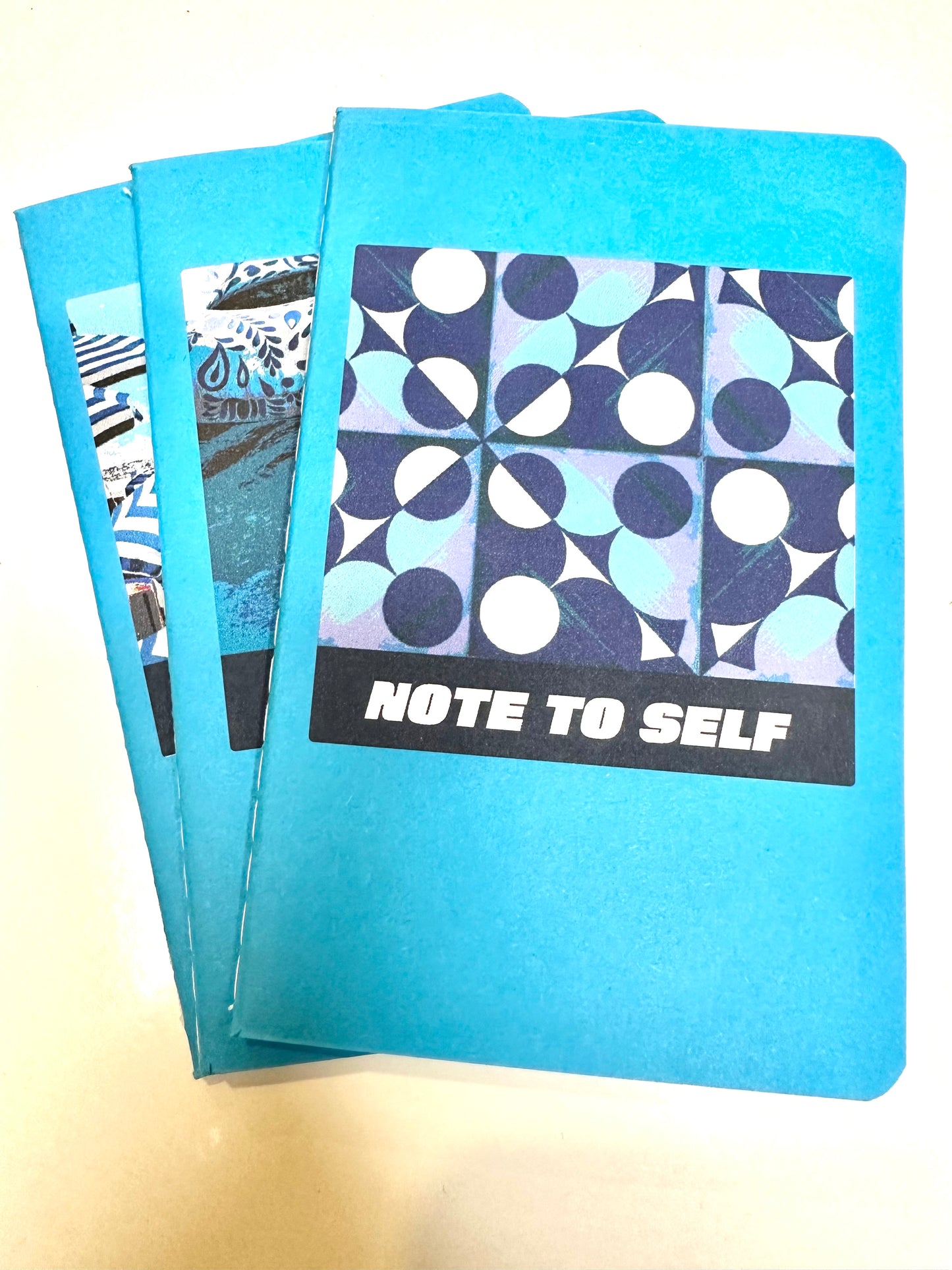 Blue Water & Lite Blue Wallpaper Mini Pocket NOTEBOOKS set of 3