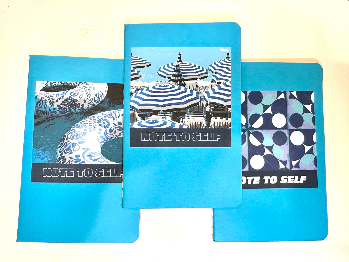 Blue Water & Lite Blue Wallpaper Mini Pocket NOTEBOOKS set of 3