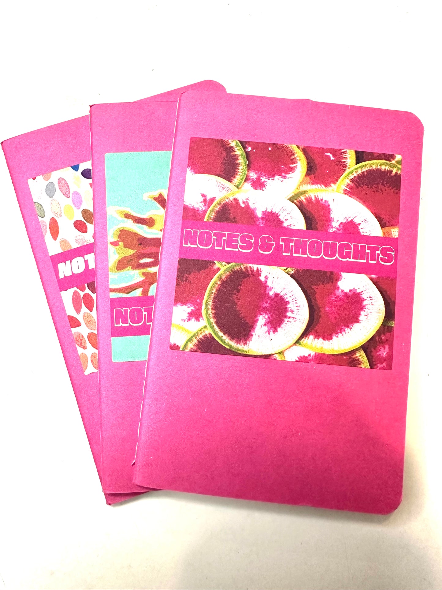 Hot Pink Bold & Pink Sweet Mini Pocket NOTEBOOKS set of 3