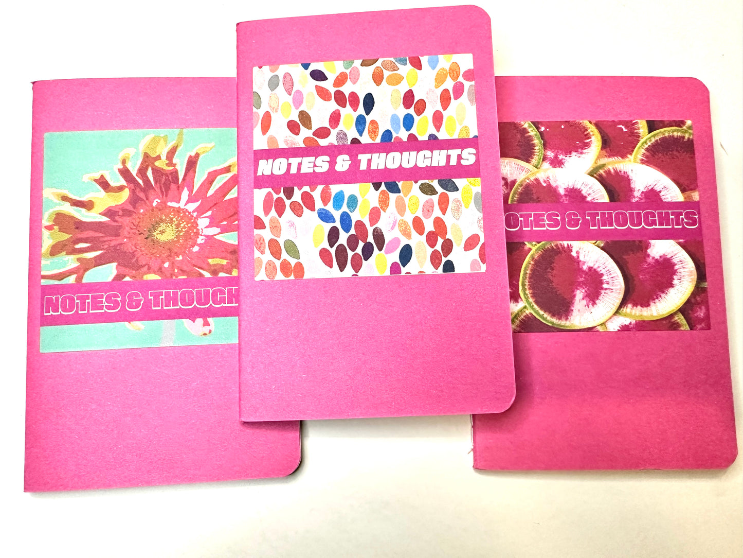 Hot Pink Bold & Pink Sweet Mini Pocket NOTEBOOKS set of 3