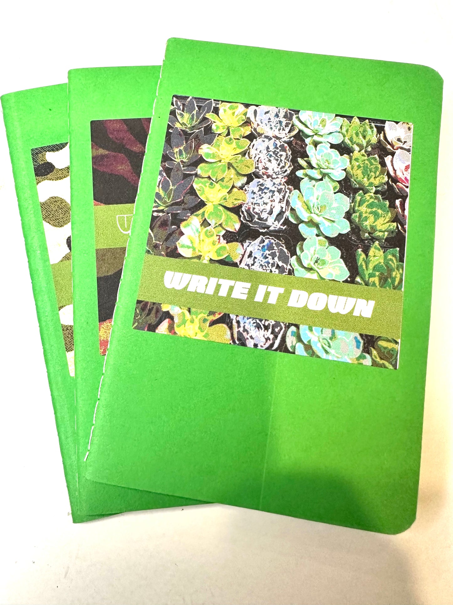 Green Jungle & Lite Green Nature Mini Pocket NOTEBOOKS set of 3