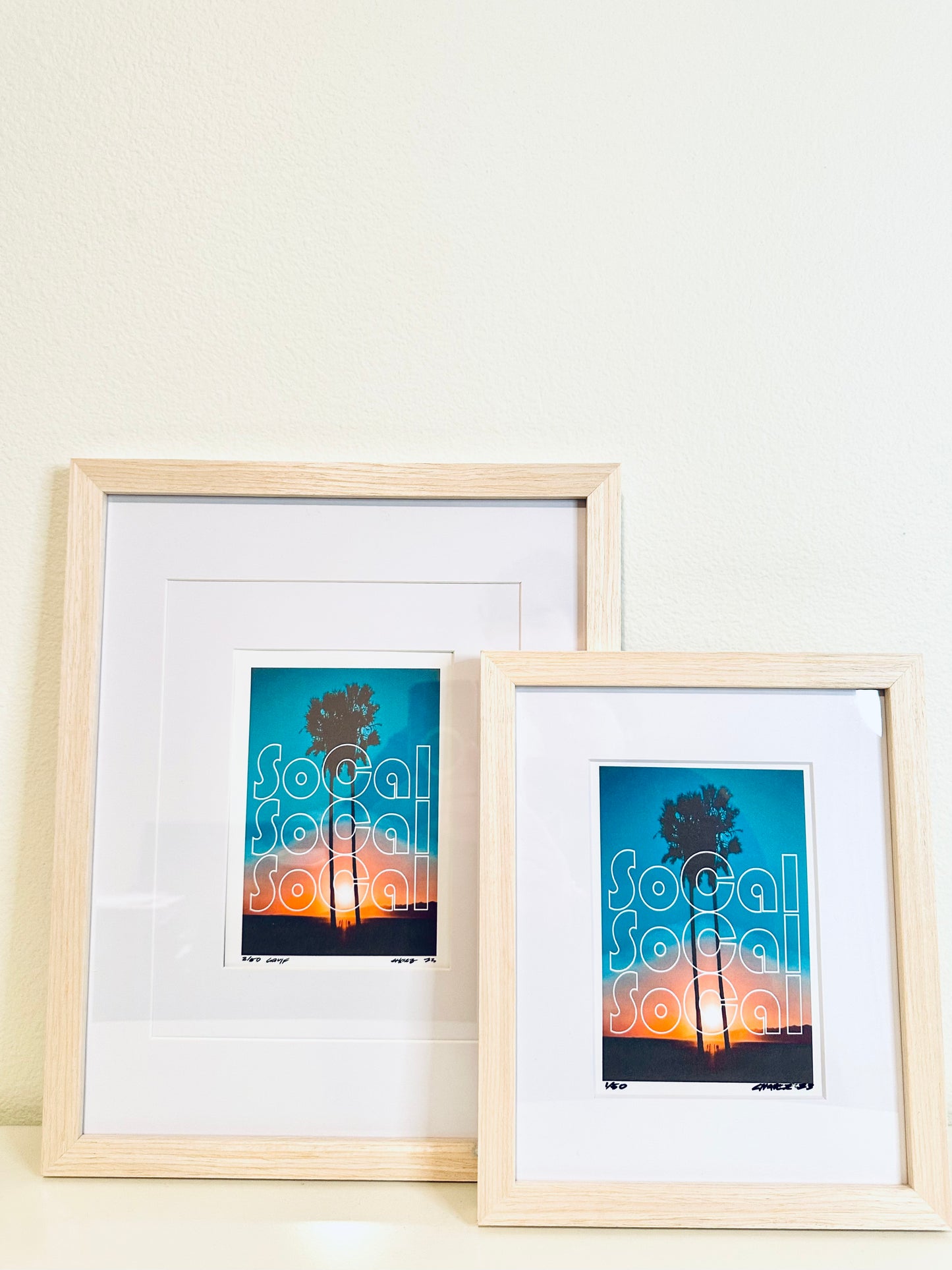 SoCAL Southern California Sunset BEACHES Framed  Printed Artwork Home Decor