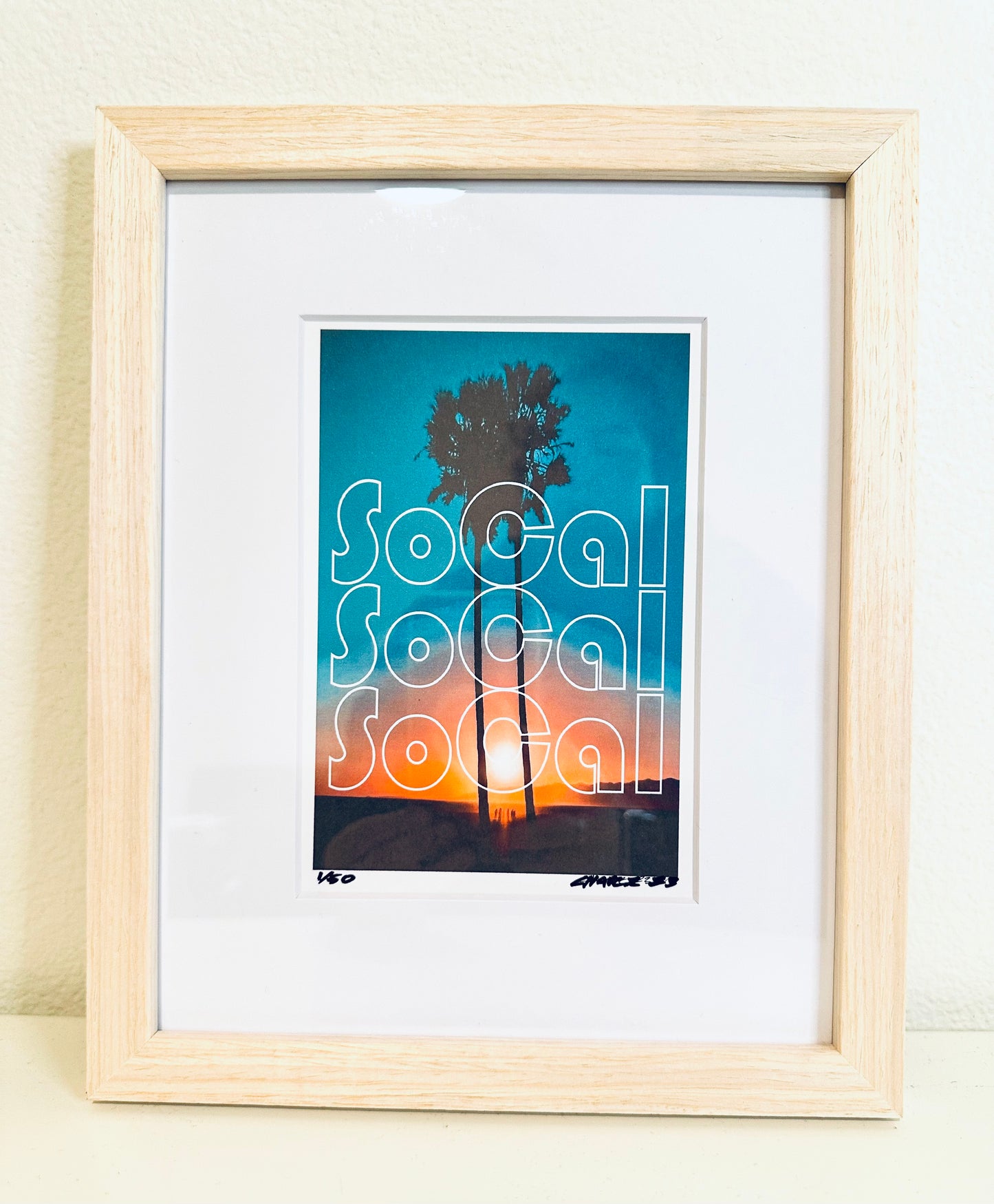 SoCAL Southern California Sunset BEACHES Framed Printed Artwork Home Decor