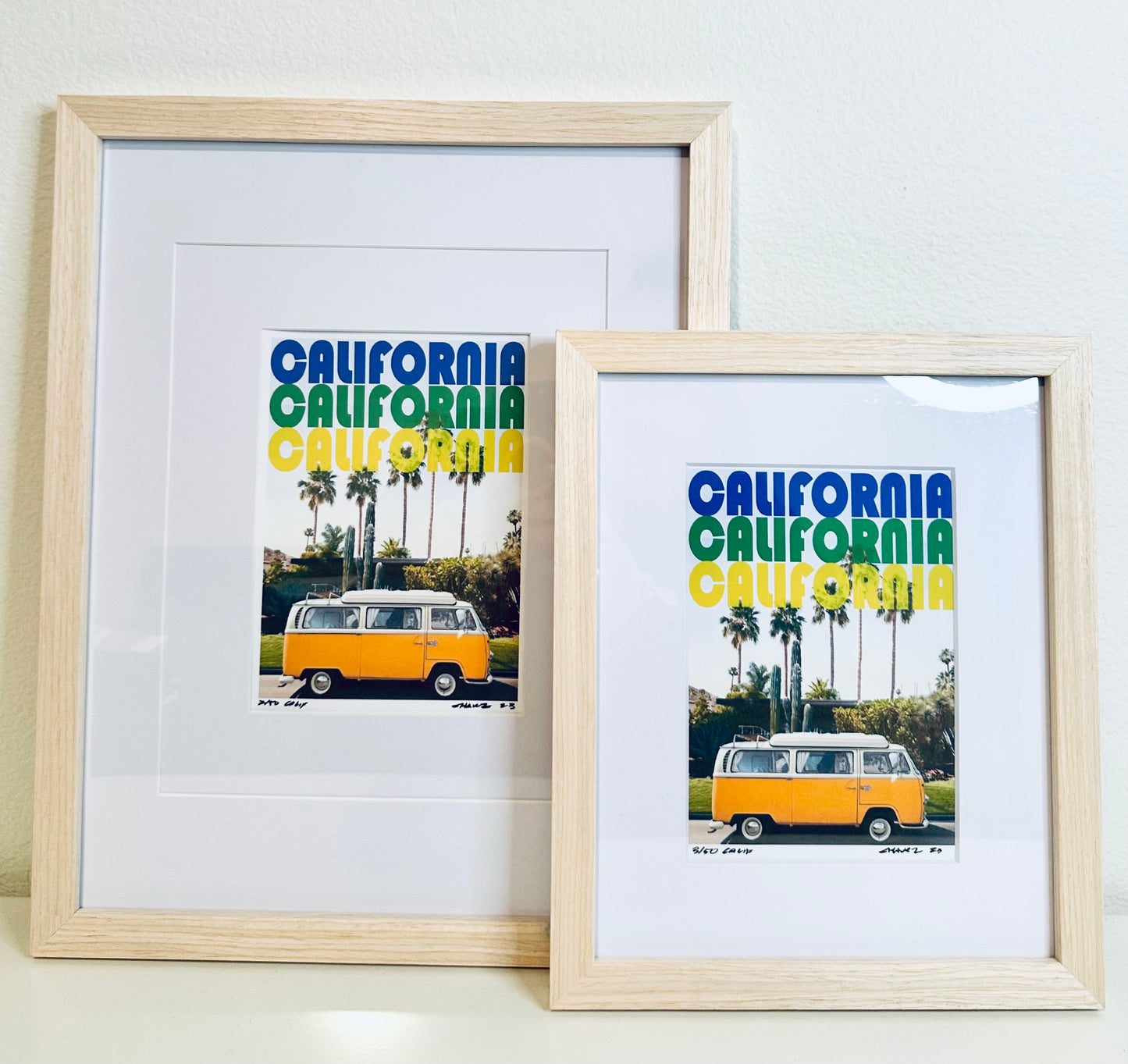 Vintage CALIFORNIA SURF BUS Framed Printed Artwork Home Decor