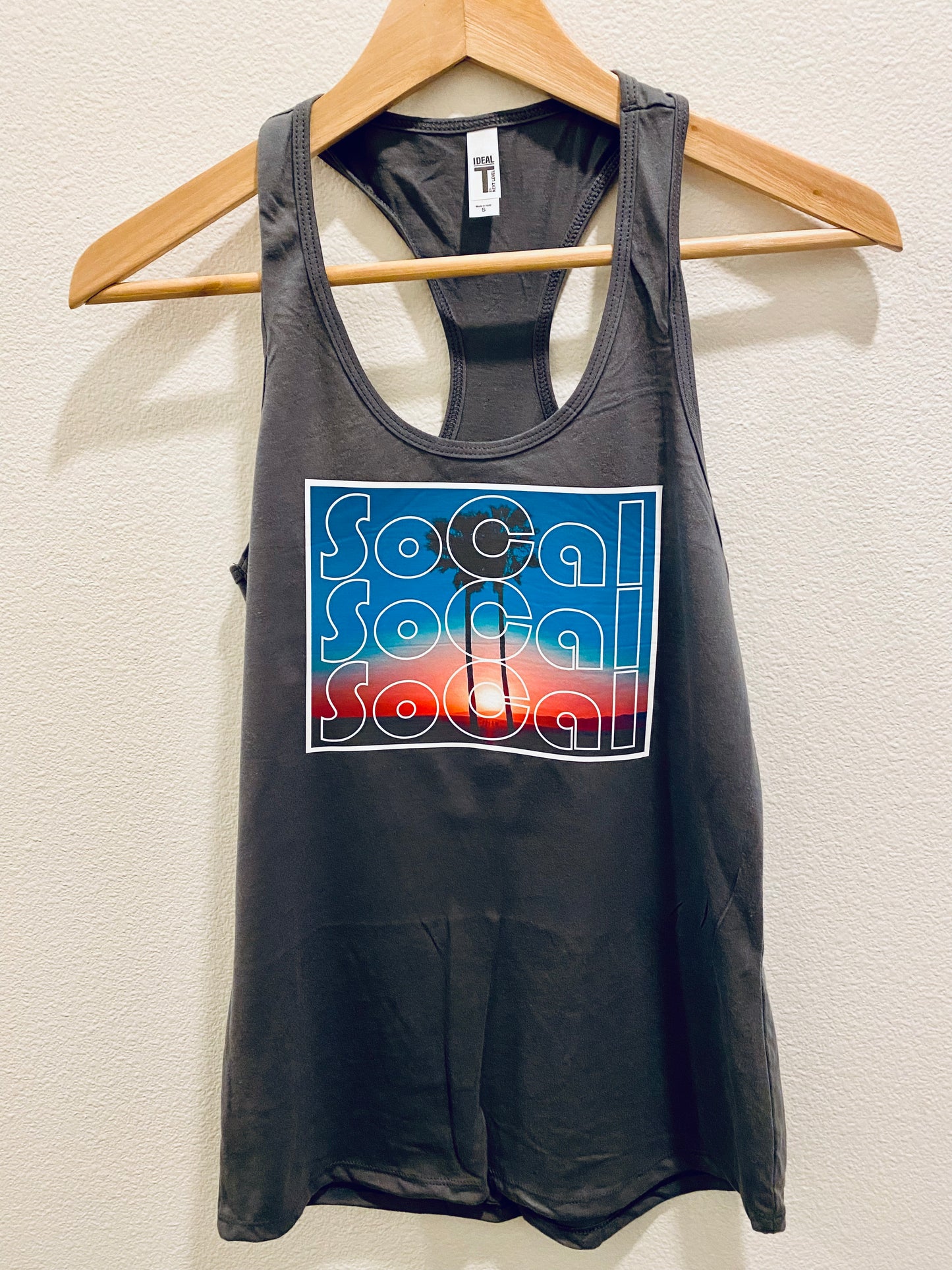 SoCAL Graphic Southern California Beach Sunset Women's Cotton poly blend Tank