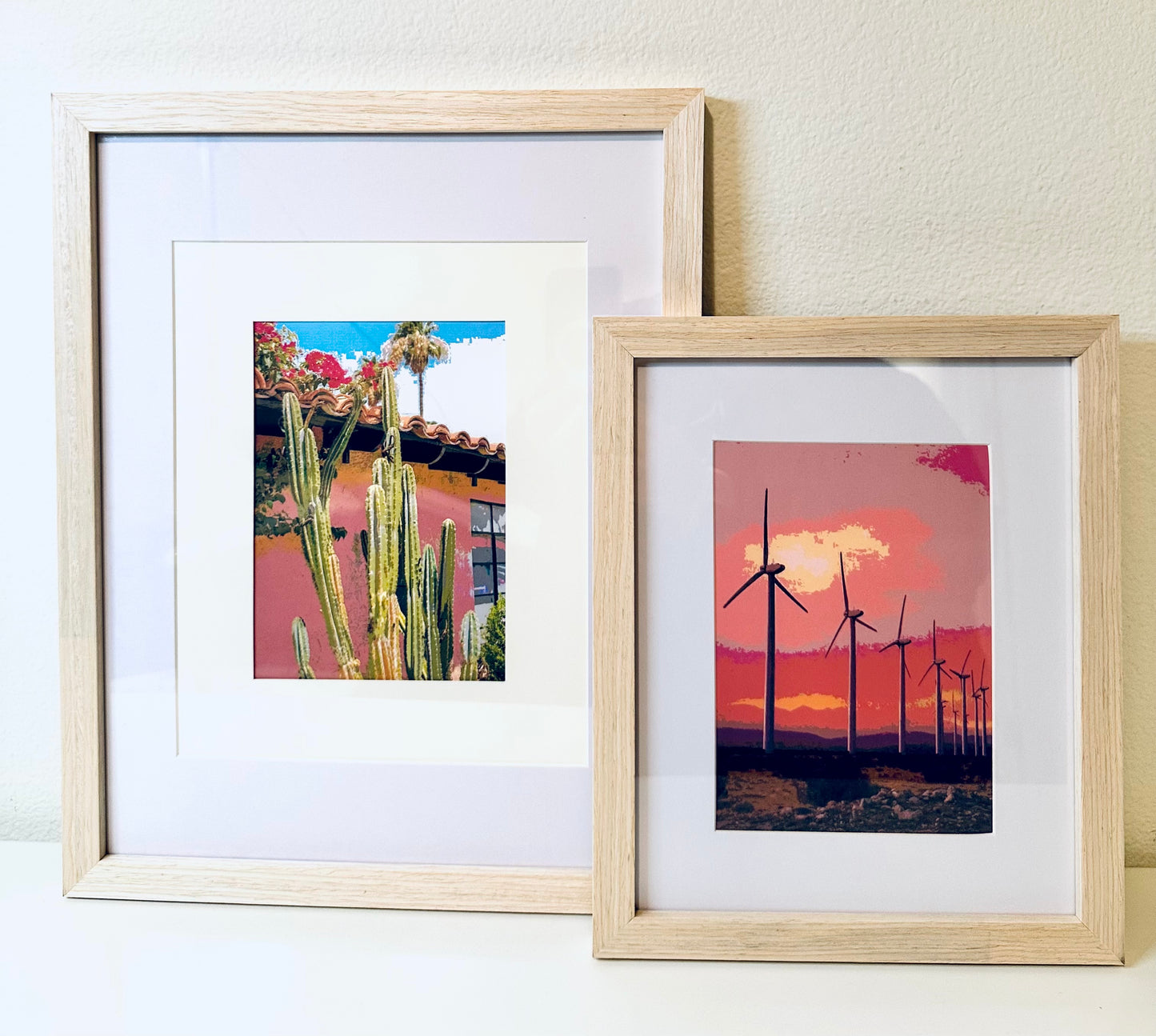 Palm Spring Desert Landscape WINDMILLS Framed Printed Artwork Home Decor