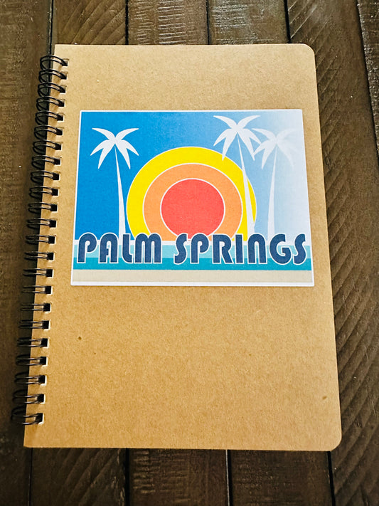 Palm Springs Sunset Spiral Kraft A5 Journal Sketch Notebook