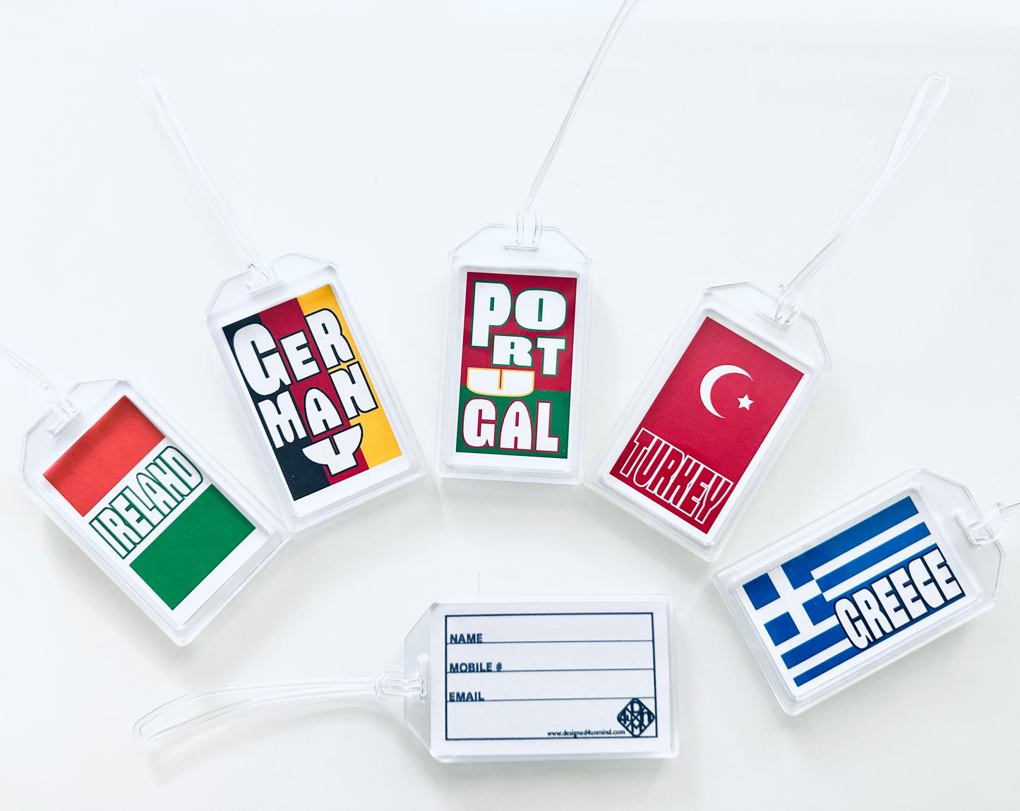 EUROPEAN Countries heavy duty acrylic Luggage & Travel Bag Tags