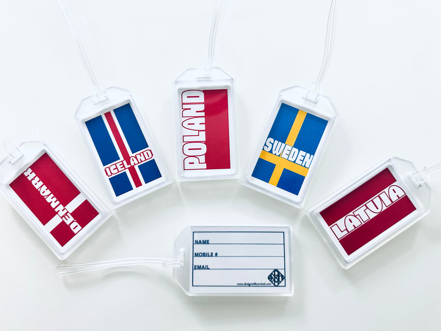 EUROPEAN Countries heavy duty acrylic Luggage & Travel Bag Tags