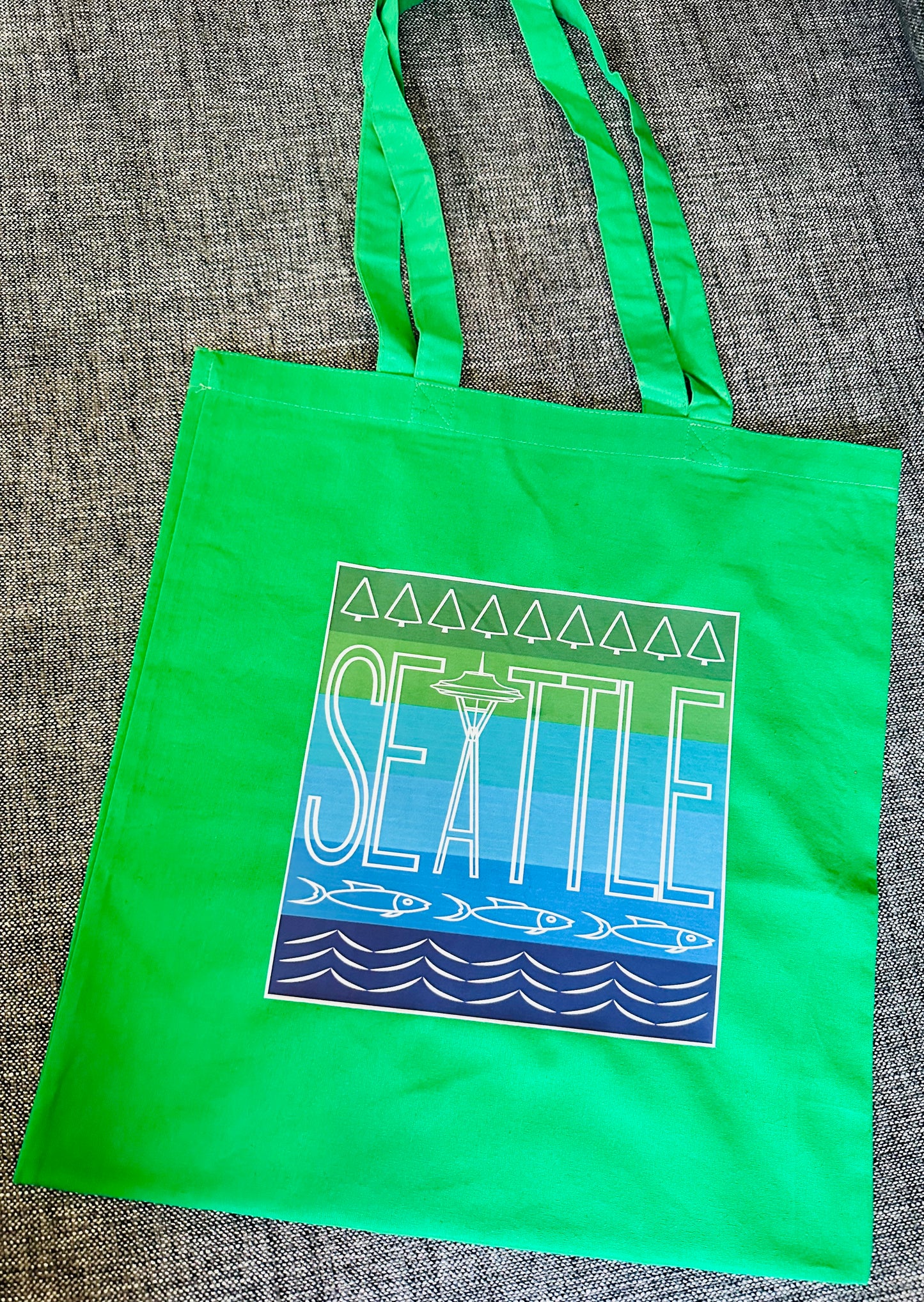SEATTLE Space Needle Graphic Unisex Cotton Reusable Tote Bag