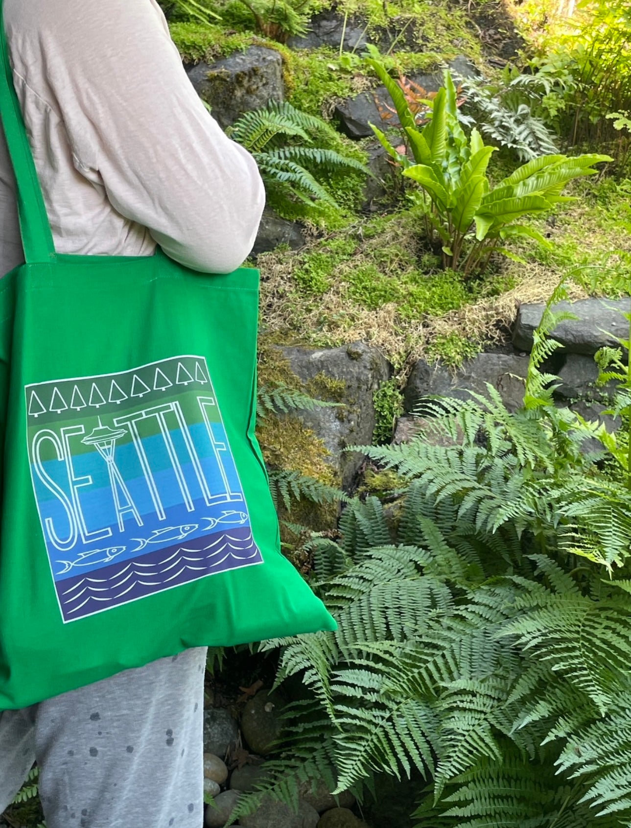 SEATTLE Space Needle Graphic Unisex Cotton Reusable Tote Bag