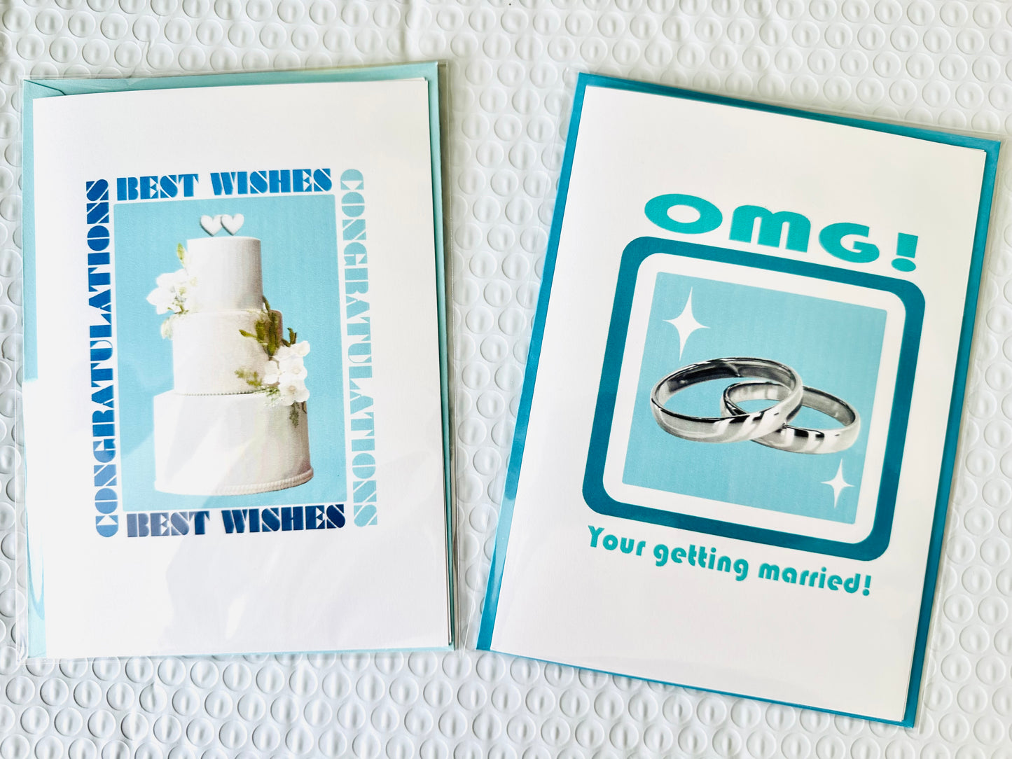OMG! Your getting married! 5X7 Congrats Modern Engagement Wedding Greeting card