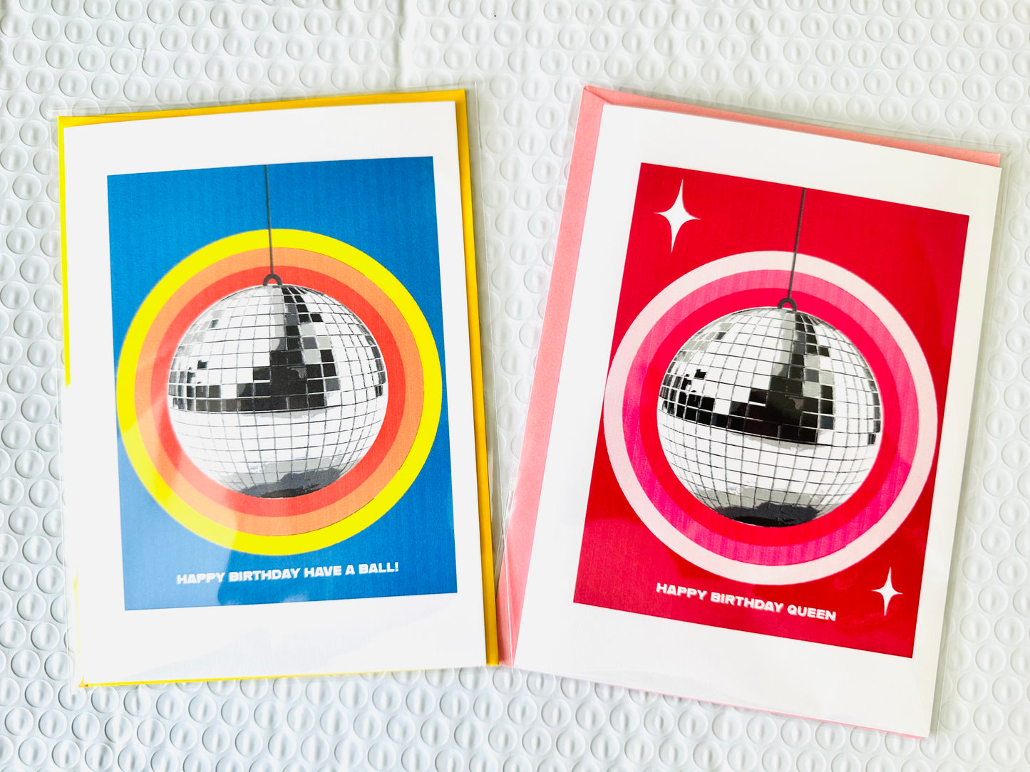 Happy Birthday Queen or Have a Ball! 5x7 Disco Mirror Party ball greeting card
