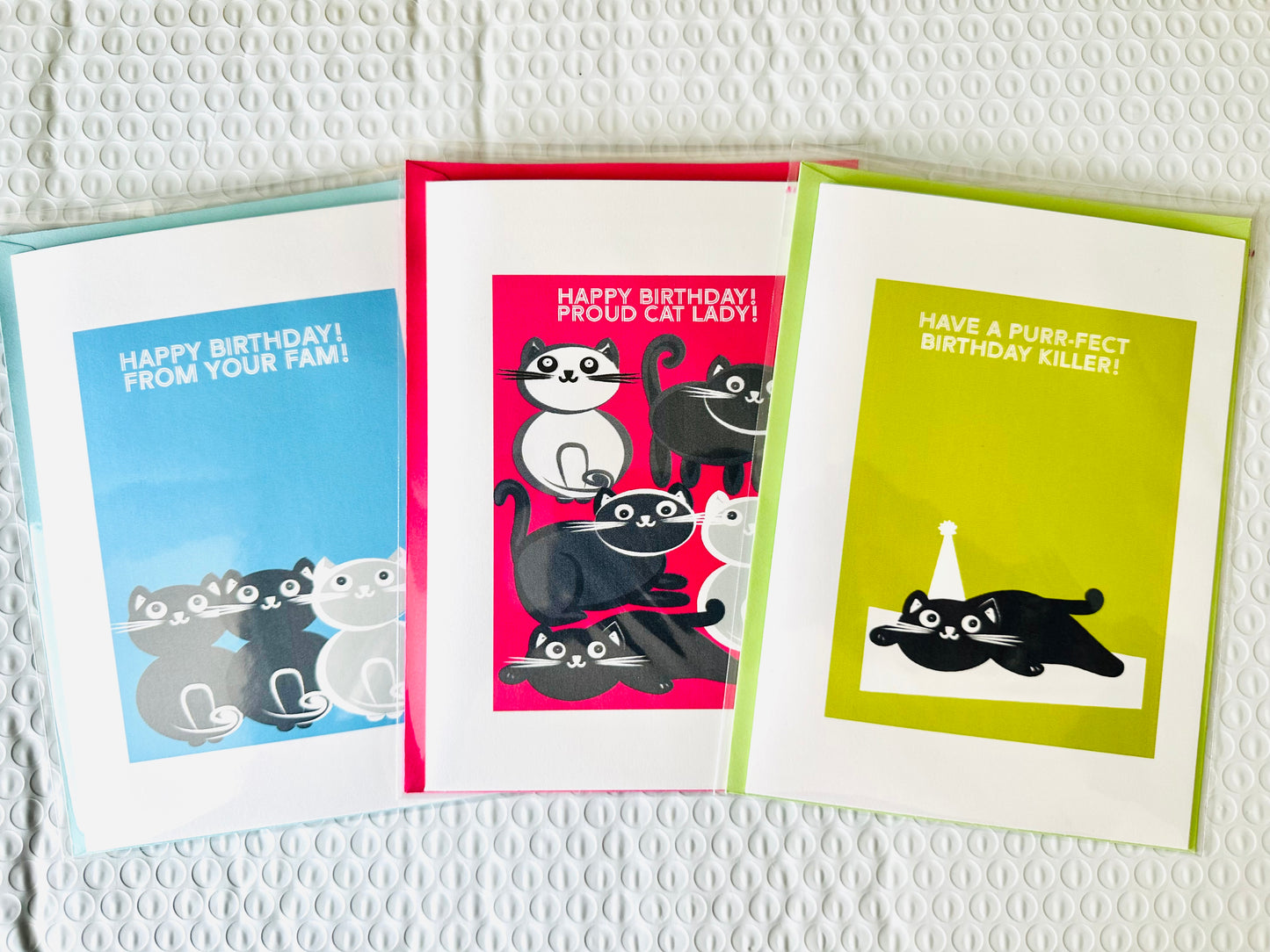 Have a Purr-fect Birthday Killer! 5x7 Cat Greeting card for those cat lovers in our lives