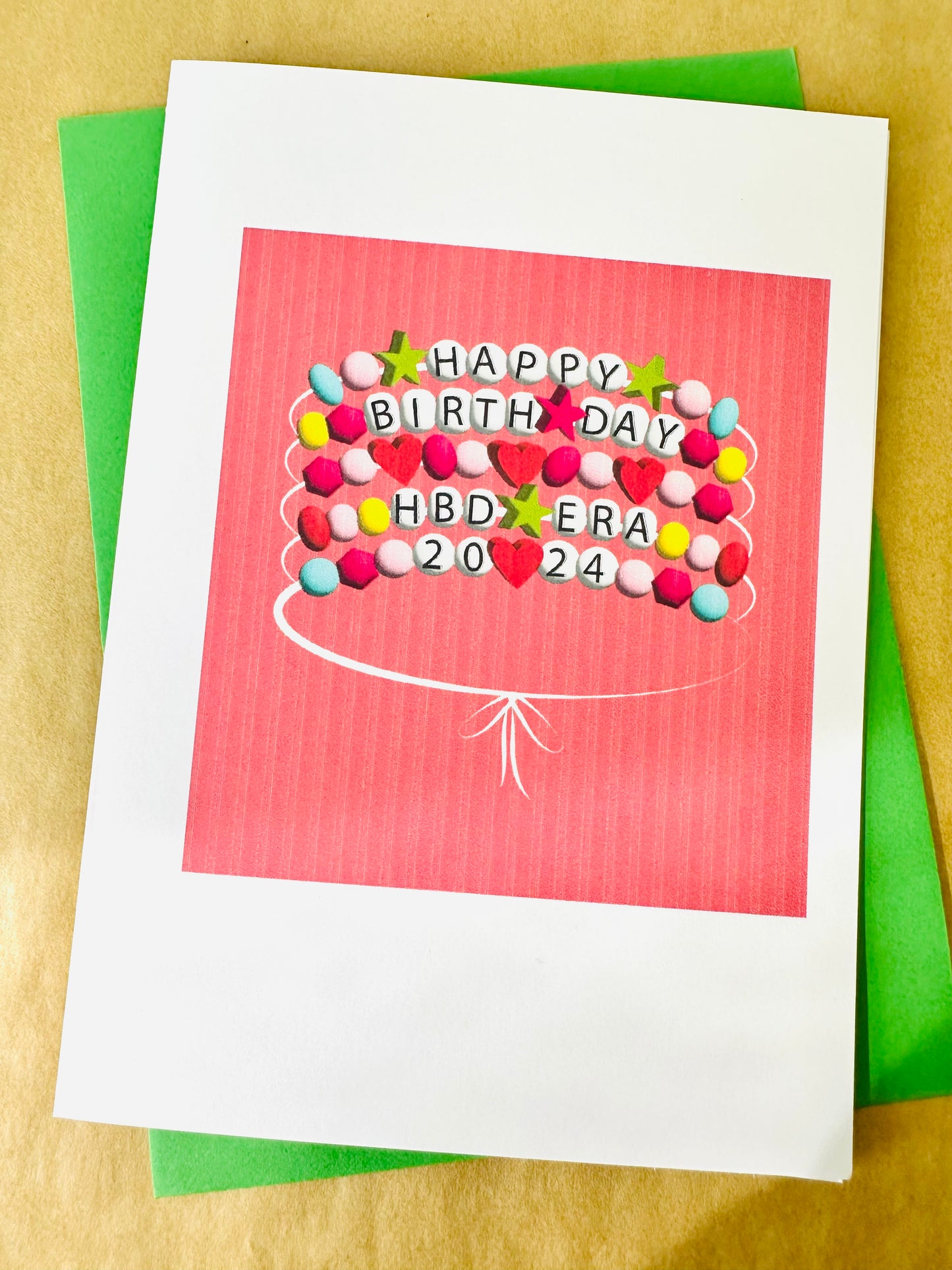 Happy Birthday Bestie & HBD Era Friendship bracelet 2024 Era 5x7 Greeting card