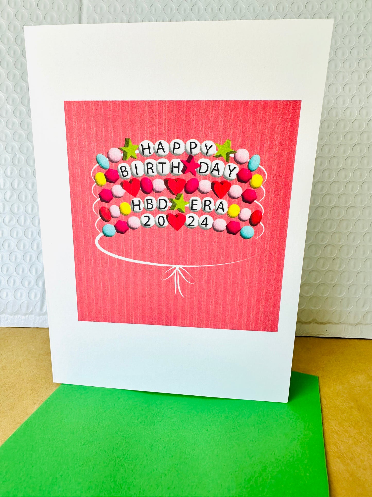 Happy Birthday Bestie & HBD Era Friendship bracelet 2024 Era 5x7 Greeting card