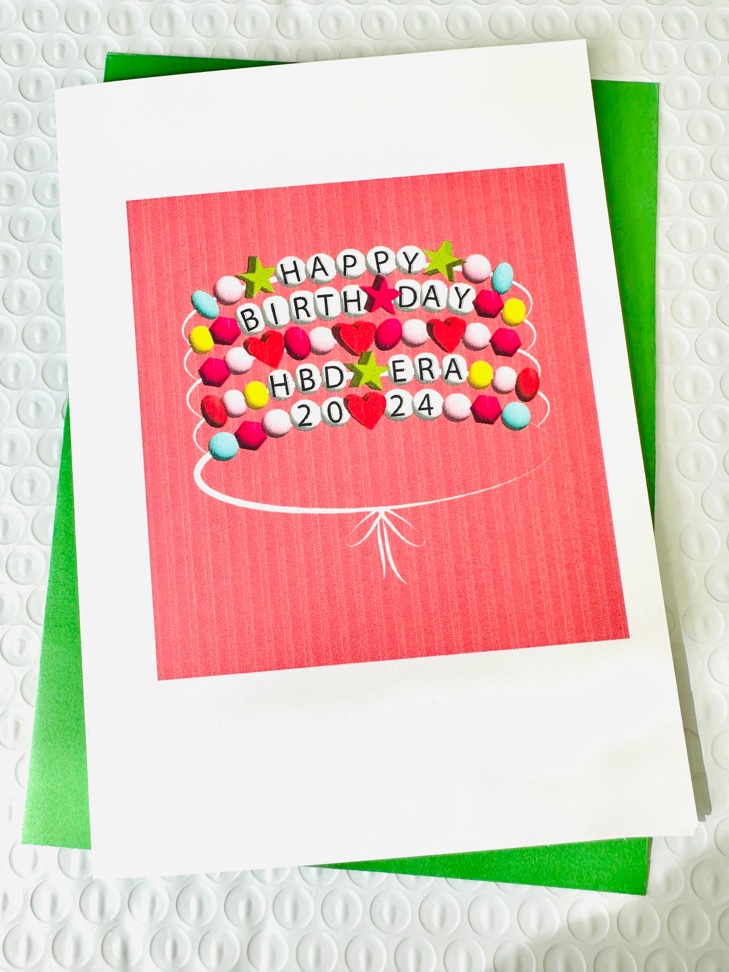 Happy Birthday Bestie & HBD Era Friendship bracelet 2024 Era 5x7 Greeting card