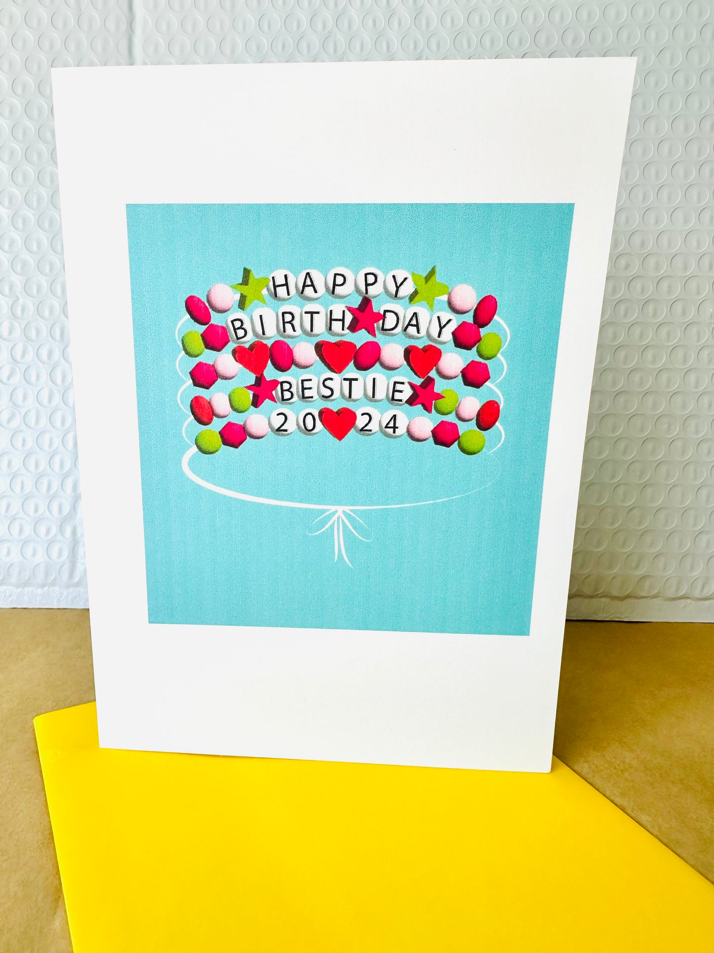 Happy Birthday Bestie & HBD Era Friendship bracelet 2024 Era 5x7 Greeting card