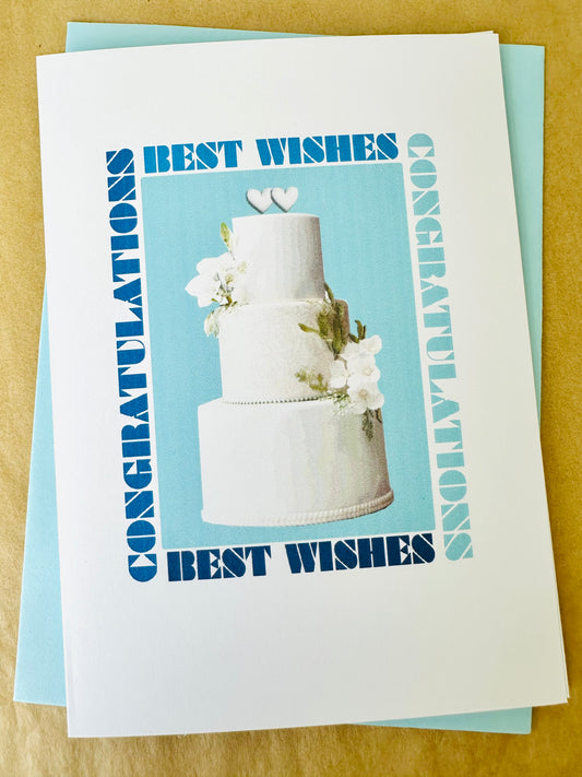 Best Wishes & Congratulations 5X7 Modern Engagement Wedding Greeting card