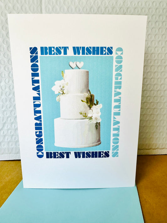 Best Wishes & Congratulations 5X7 Modern Engagement Wedding Greeting card