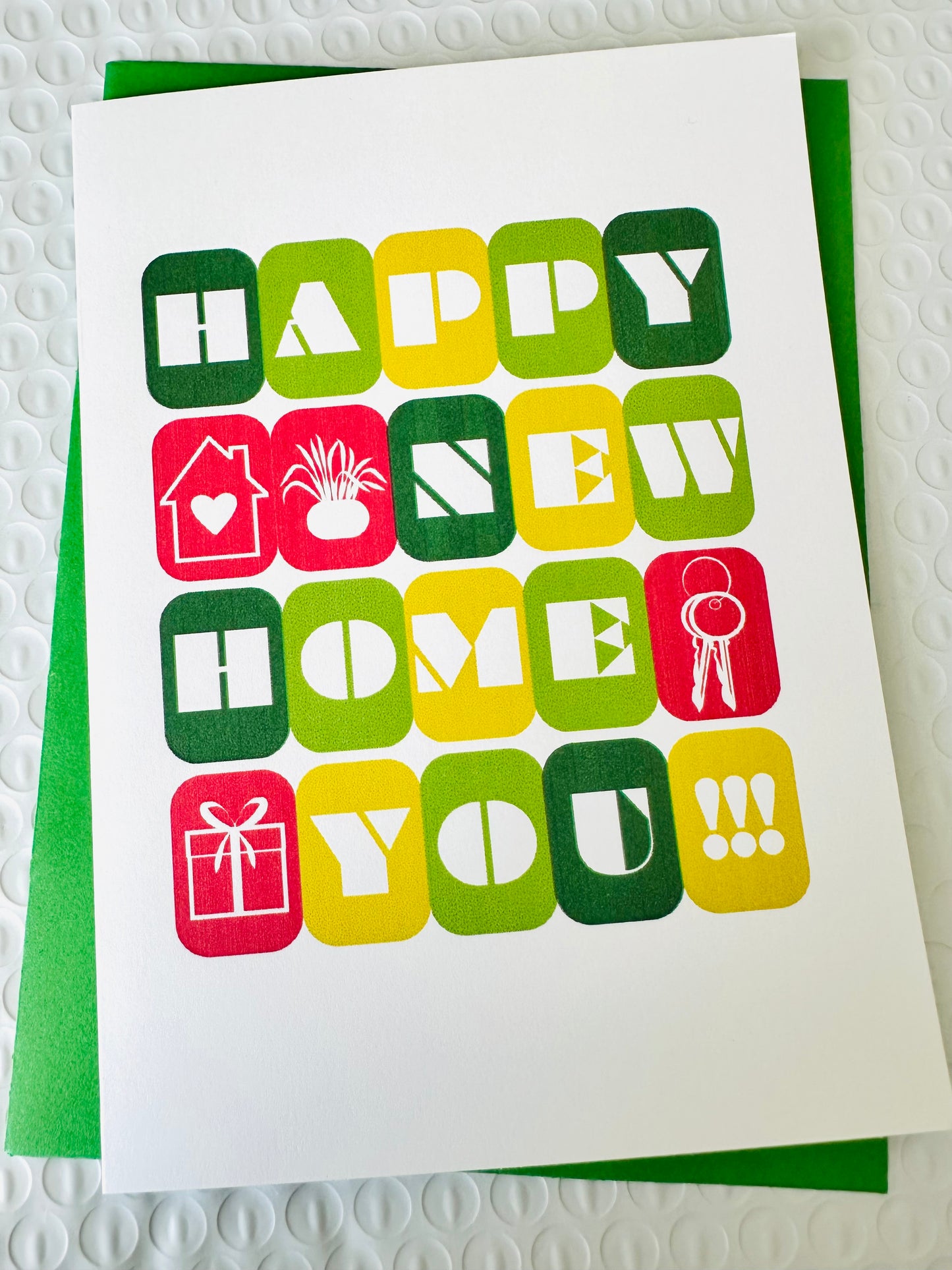 Happy new home you! Let's Celebrate your new home Bold & Colorful 5x7 Greeting card