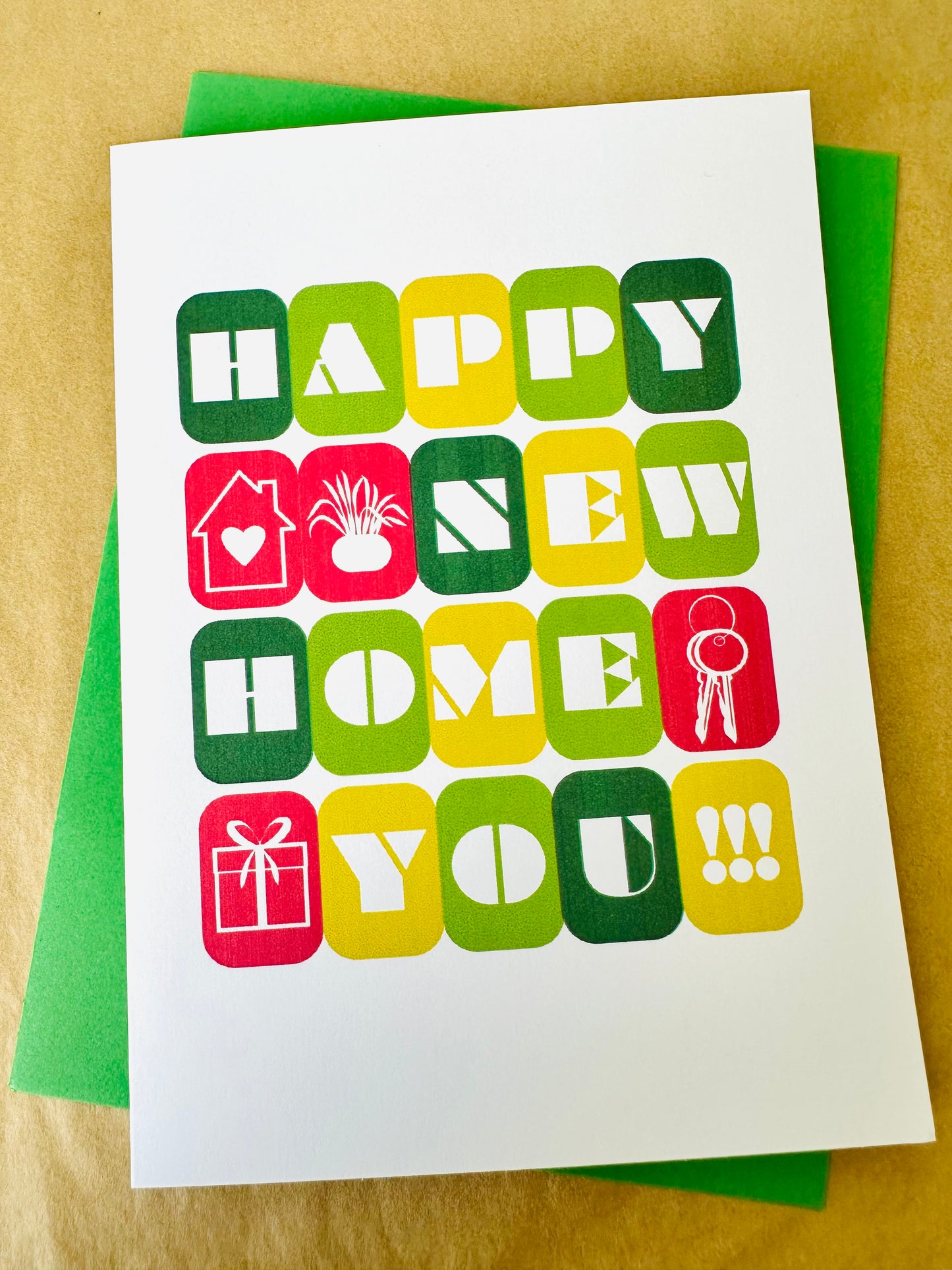 Happy new home you! Let's Celebrate your new home Bold & Colorful 5x7 Greeting card