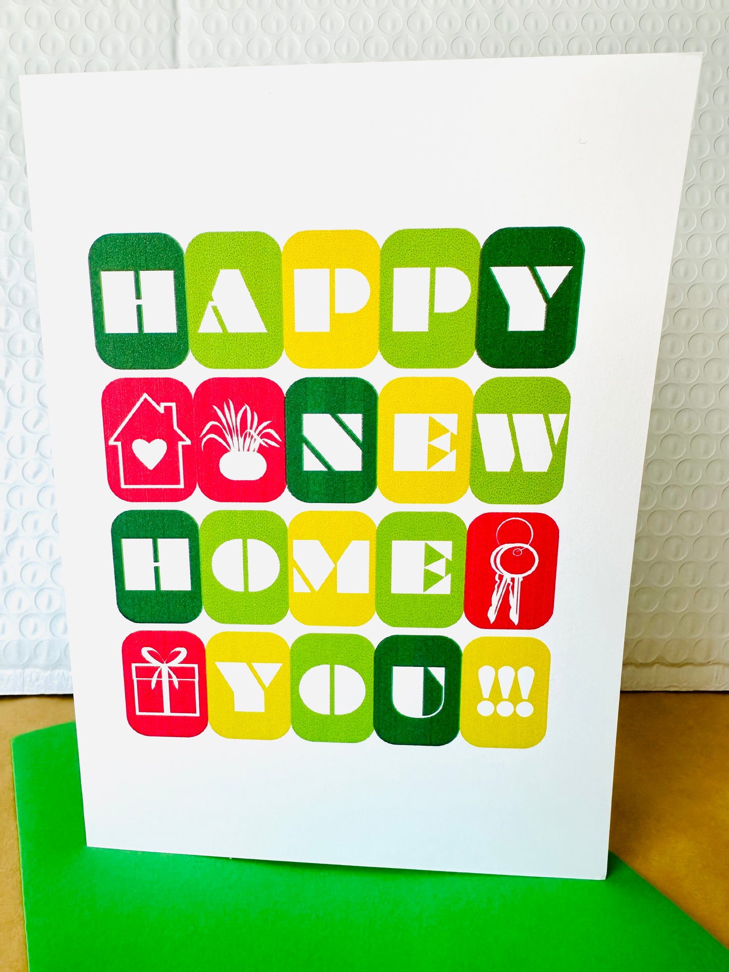 Happy new home you! Let's Celebrate your new home Bold & Colorful 5x7 Greeting card