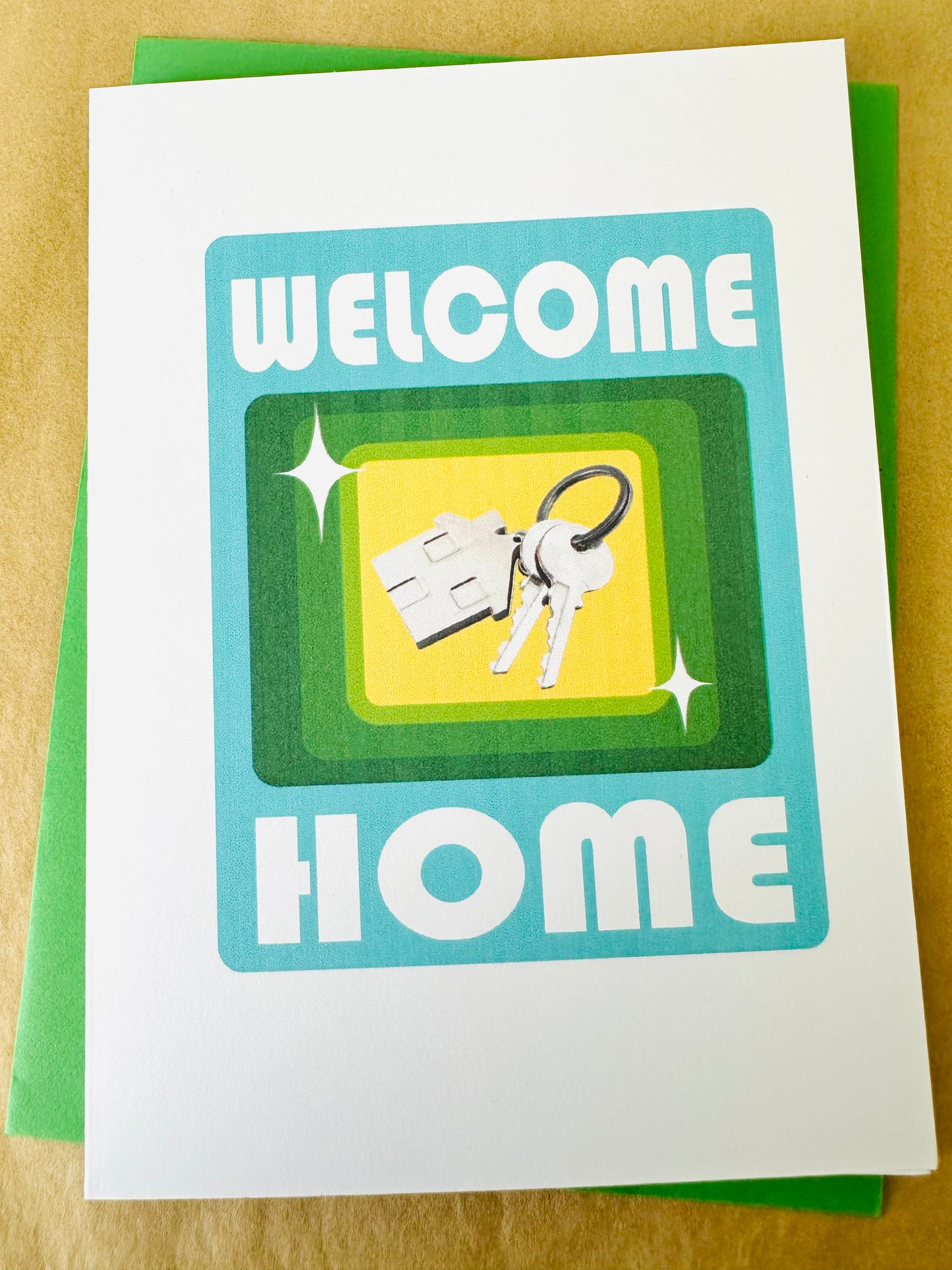 Welcome Home! & Bienvenido a casa 5x7 Greeting card for congrats on the new home!