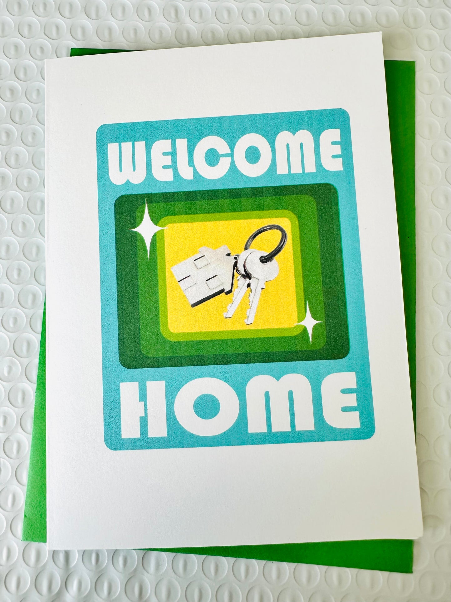 Welcome Home! & Bienvenido a casa 5x7 Greeting card for congrats on the new home!